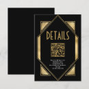 Recherche de style des années 1920 invitations Noir et or
