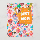 Recherche de coeur coloré cartes postales Journée des mères