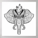 Recherche de éléphant mandala posters Style zen doodle