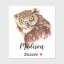 Recherche de hibou blanc autocollants Aquarelle