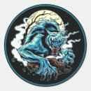 Recherche de lune loup autocollants Animaux