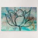 Recherche de fleur lotus de puzzles Bleu