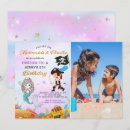 Recherche de sirène et pirate cartes invitations Fête des pirates