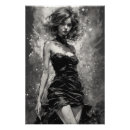 Recherche de robe noire posters Portrait vintage