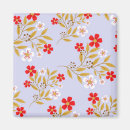 Recherche de motif floral vintage magnets Rouge