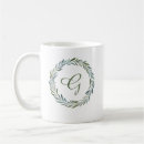 Recherche de noël floral tasses Monogramme