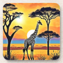 Recherche de girafe de dessous de verres Safari africain