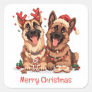 Recherche de chiot berger allemand autocollants Chapeau santa