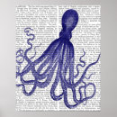 Recherche de poulpe bleu posters Feuille