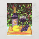Recherche de vin et fromage cartes postales Bouteille de vin