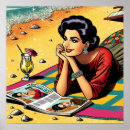 Recherche de rétro dame art Plage
