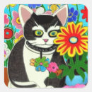 Recherche de chat gris et blanc autocollants Mignon