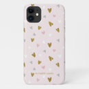 Recherche de coeurs modernes iphone coques Feuille d'or