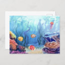 Recherche de corail et bleu cartes postales Tropical