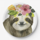 Recherche de fleurs tropicales assiettes en papier Animal