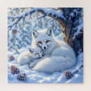 Recherche de renard blanc puzzles Mignon