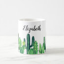 Recherche de cactus vert tasses Aquarelle