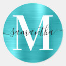 Recherche de bleu turquoise autocollants Nom