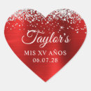 Recherche de rouge et argent autocollants Quinceanera