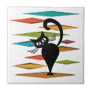 Recherche de le chat noir carreaux Rétro