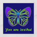 Recherche de papillon bleu invitations Violet