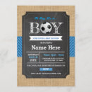 Recherche de football baby shower invitations Bleu