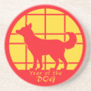 Recherche de zodiaque chinois dessous de verres Rouge