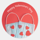 Recherche de masque rouge autocollants Pandémie