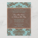 Recherche de brune de damassé mariage invitations Bleu