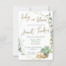 Recherche de gold frame baby shower invitations Aquarelle