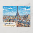 Recherche de toits de paris cartes postales Tour eiffel