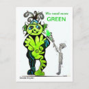 Recherche de alien mignon cartes postales Vert