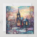 Recherche de cathédrale vœux cartes Coucher de soleil