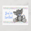 Recherche de bleu et gris baby shower invitations Mignonette