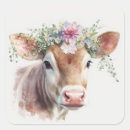 Recherche de tête vache autocollants Floral