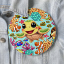 Recherche de tortue mignonne badges Pour enfants