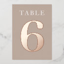 Recherche de nombres de table Rose doré