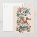 Recherche de chat et papillon cartes postales Pour elle