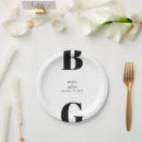 Recherche de noir et blanc assiettes Monogramme