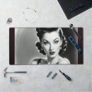 Recherche de portrait vintage tapis souris Dame