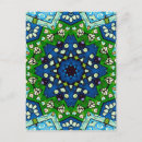 Recherche de motif mandala cartes postales Vert