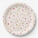Recherche de pois rose assiettes en papier Glamour