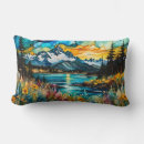 Recherche de paysage de montagne coussins Coucher de soleil