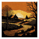 Recherche de gravures sur bois posters Ferme