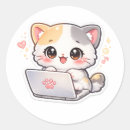Recherche de chat de chibi autocollants Kawaii