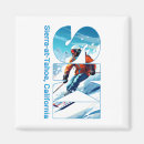 Recherche de ski refrigérateur magnets Rétro