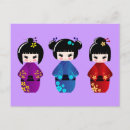 Recherche de kokeshi cartes postales Kawaii
