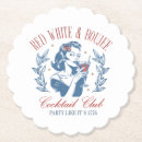 Recherche de rétro américain dessous de verres Rouge blanc et bleu