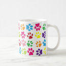 Recherche de empreintes de pattes colorés tasses Tirages