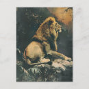 Recherche de lions africains cartes postales Vintage